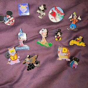 Collectable Disney Parks DMI Pins x14 Mickey Pluto Figment Gonzo Bambi Planes